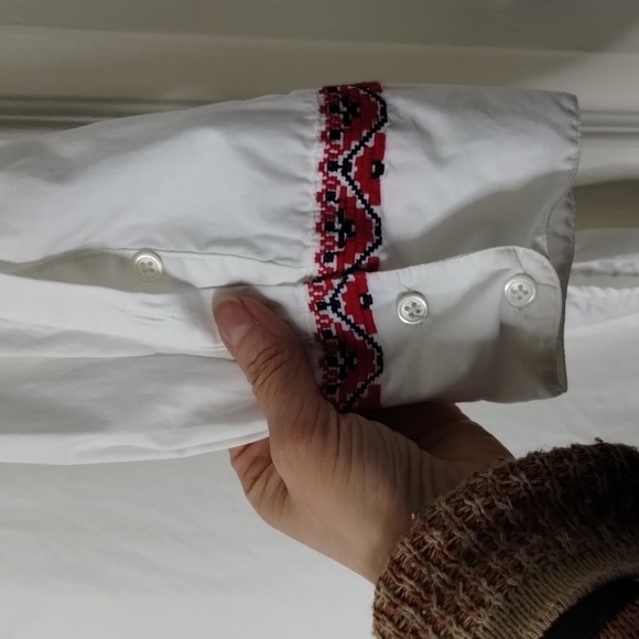 J. Crew women's medium tunic/mini dress popover long sleeve embroidered blue red - Picture 4 of 11